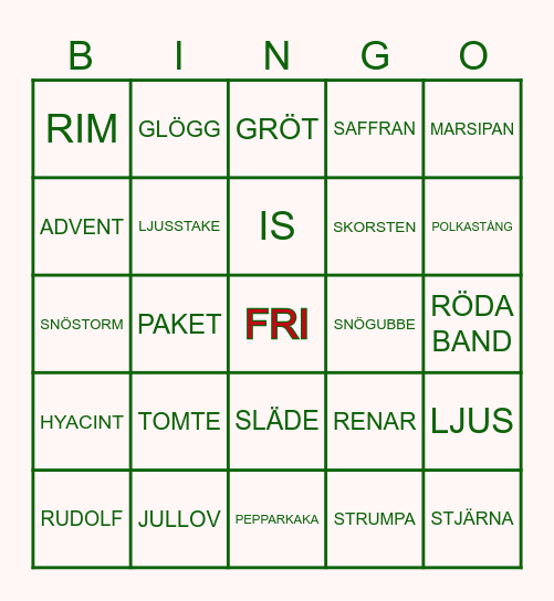 JUL BINGO Card