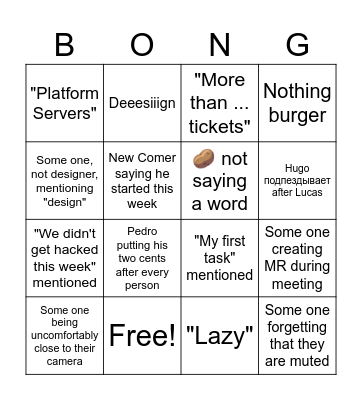 Weekly wins Bingo Card