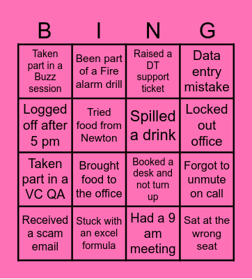 NTU Finance Bingo Card