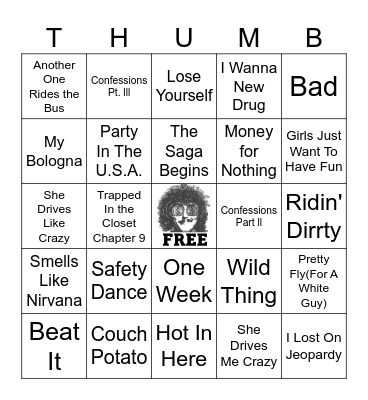 Weird Al Bingo Card