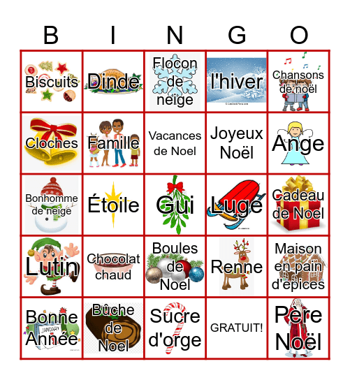 Noel Bingo Card