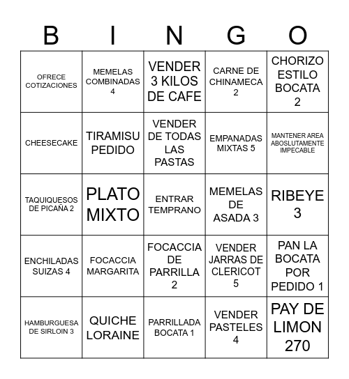 LA BOCATA BINGO Card