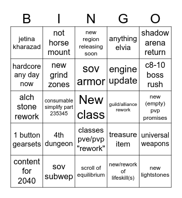 Bdo festa xdd Bingo Card
