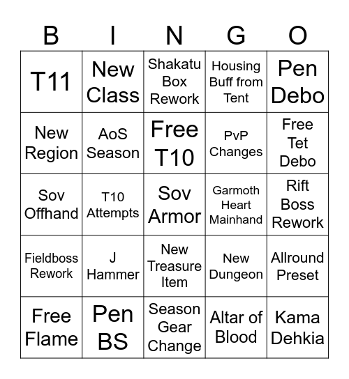 Muhtastische FESTA Bingo Card