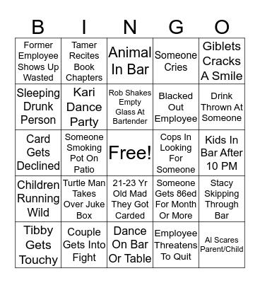 D J J D Bingo Card