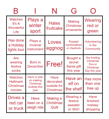 Christmas BINGO Card