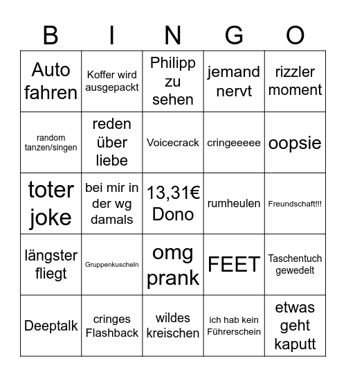 Jonah WG Bingo Card