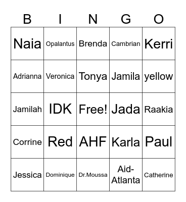 NEWNAN OFFICE BINGO Card