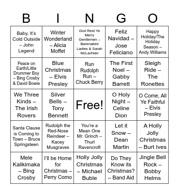 EMB Holiday Fun Bingo Card