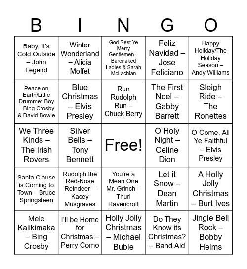 EMB Holiday Fun Bingo Card