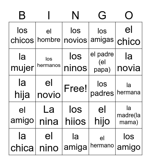 Las personas Bingo Card