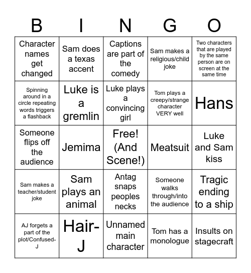 SFTH (Longform) Bingo Card