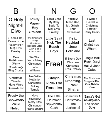 Christmas Time! Bingo Card