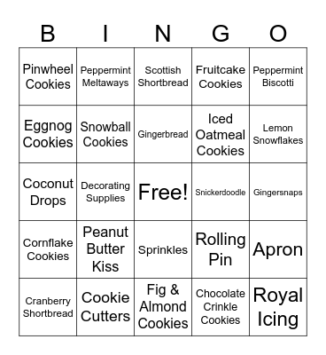 Christmas Cookies Bingo Card