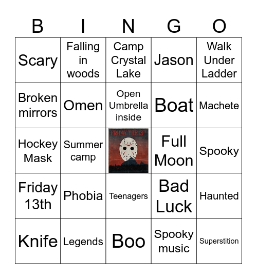 Happy Friday the 13th Bingo Card