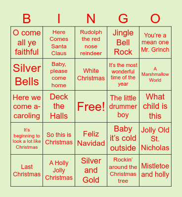 Christmas Bingo Card