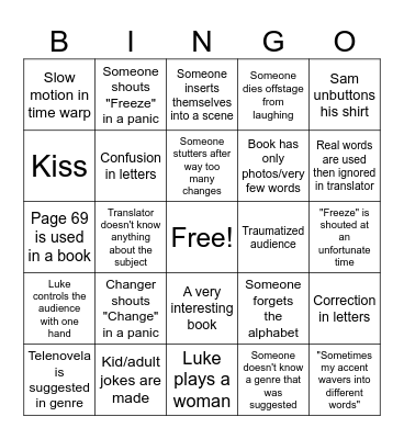 SFTH Games Bingo Card