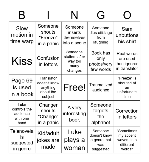 SFTH Games Bingo Card