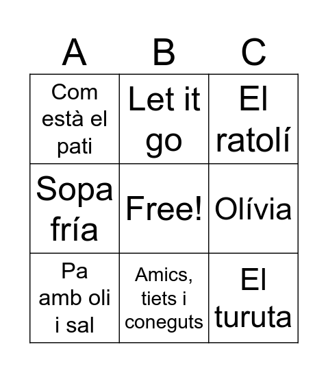 JORNADA SOLIDÀRIA C.E. LA GELTRÚ Bingo Card