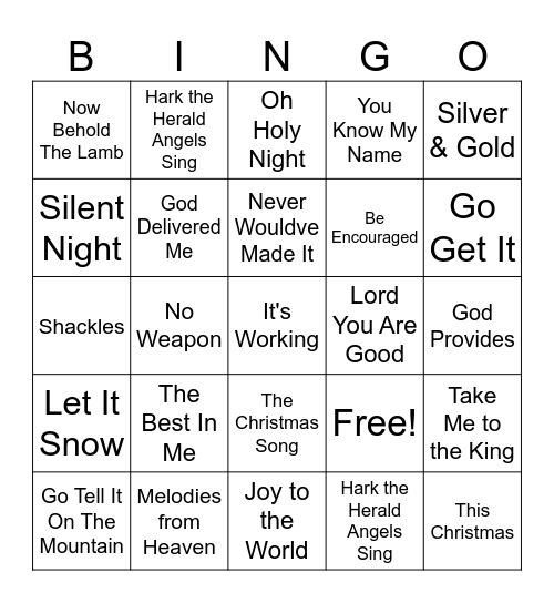 Christmas Gospel Bingo Card