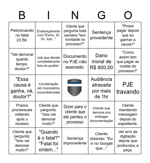 #CONFRA TS Advogados Bingo Card