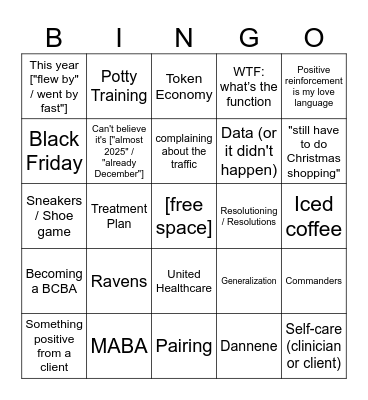 Snowflakes BINGO Card