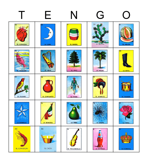 Loteria Mexicana Bingo Card