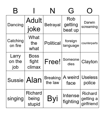 Amazing world of Gumball Bingo Card