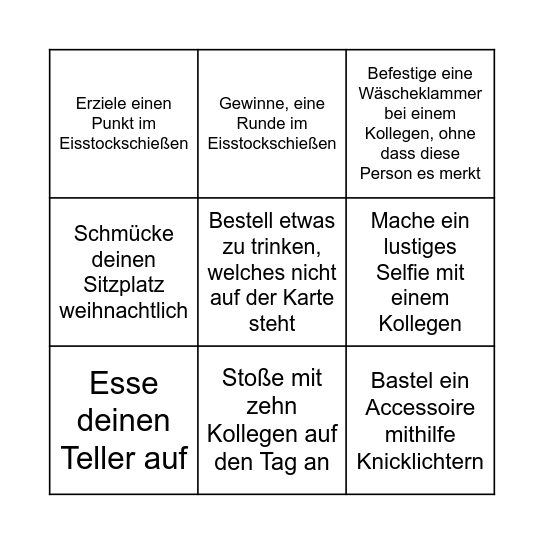 Harms Import Weihnachtsbingo Card