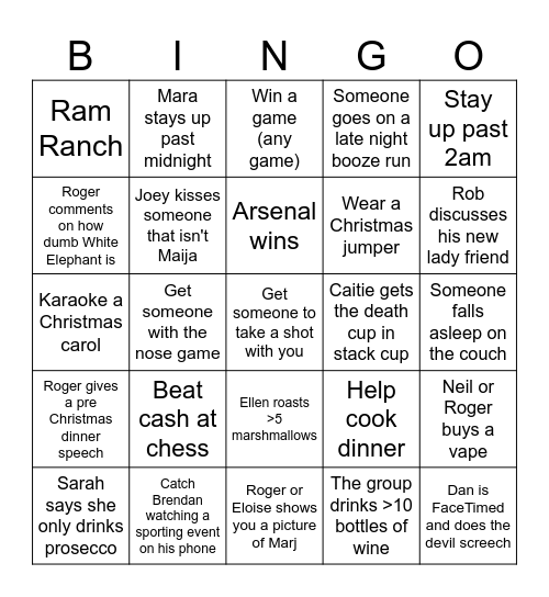 Wales Round 2 Bingo Card