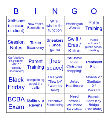 Snowflakes BINGO Card