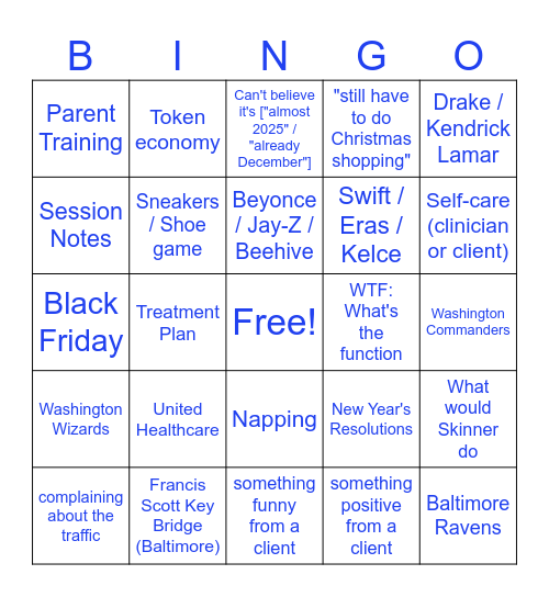 Snowflakes Bingo Card