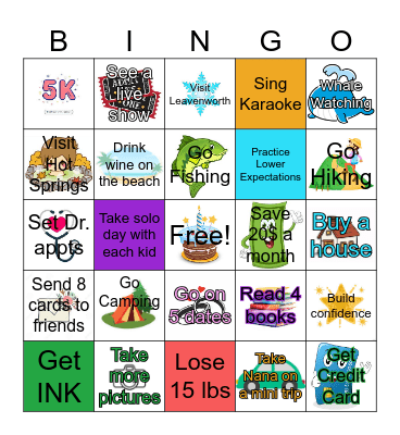 2025 Vision Board Bingo Card