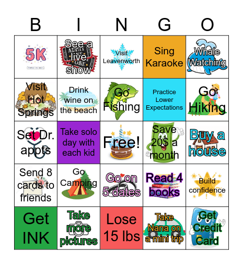 2025 Vision Board Bingo Card