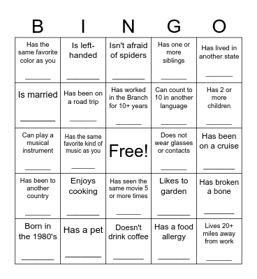 Jingle Mingle Bingo Card
