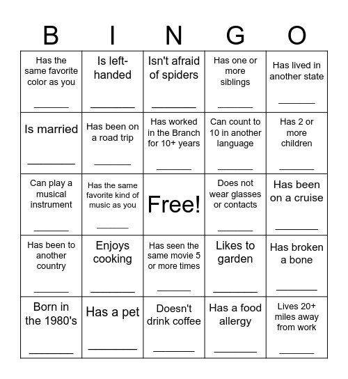 Jingle Mingle Bingo Card