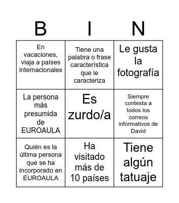 LET'S PLAY BINGO! Bingo Card