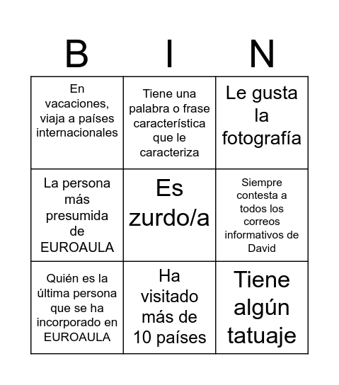 LET'S PLAY BINGO! Bingo Card