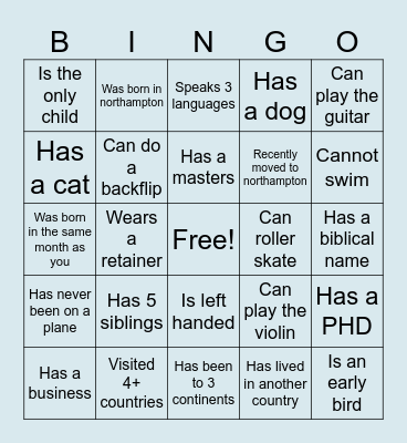 People bingo Card