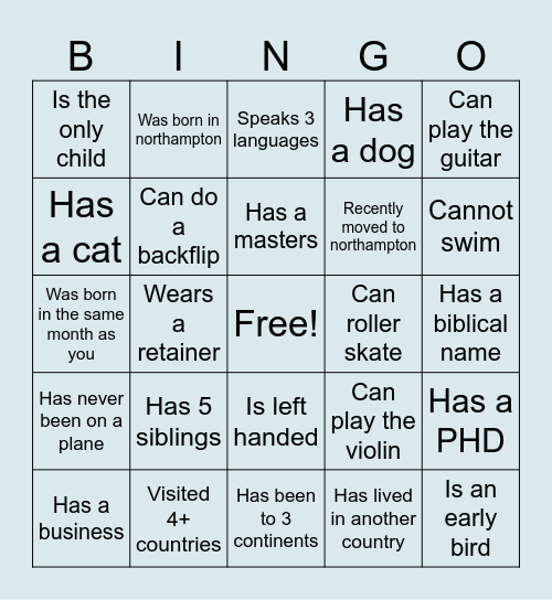 People bingo Card