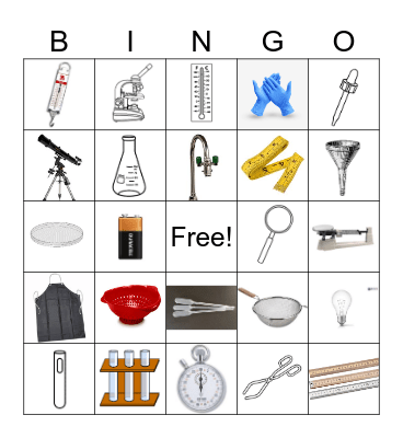 Science Equipment Bingo Card