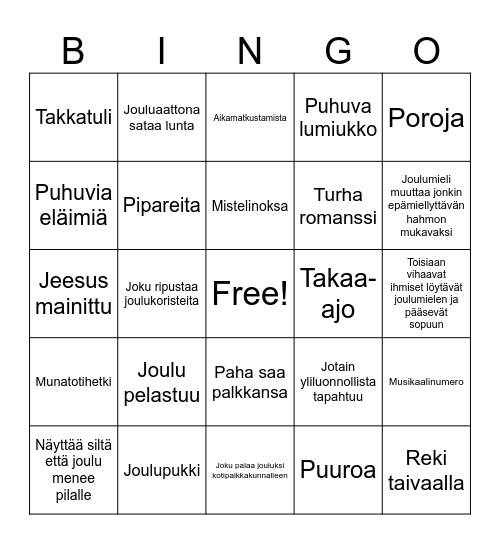 Joulubingo Card