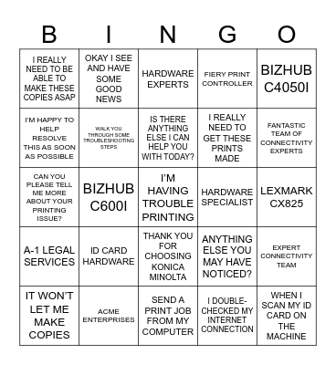 Connectivity/Solutions TTT BlackOut BINGO Card