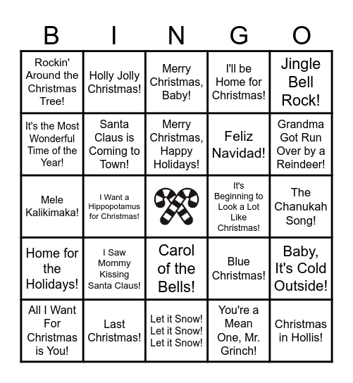 Happy Holidays @ DCSM! Bingo Card