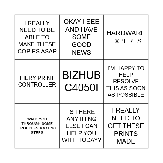 Connectivity/Solution Blackout Bingo Card