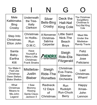 Christmas Bingo Card