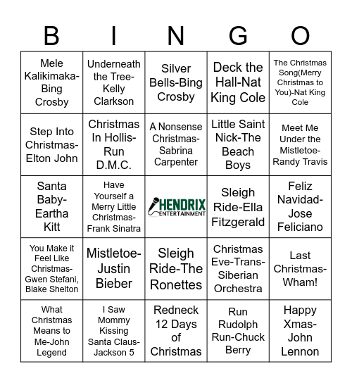 Christmas Bingo Card