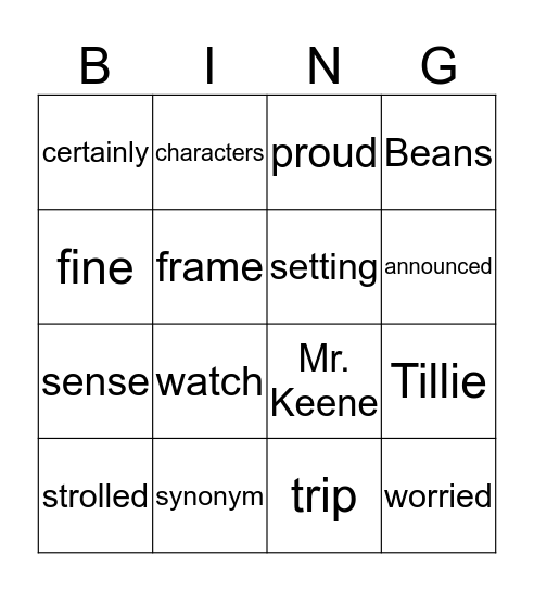 Fine, Fine School!  Bingo Card