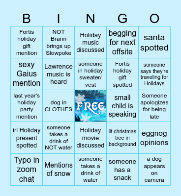 CHIMERA 2024 HOLIDAY BINGO Card