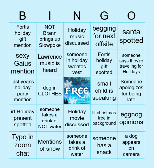 CHIMERA 2024 HOLIDAY BINGO Card